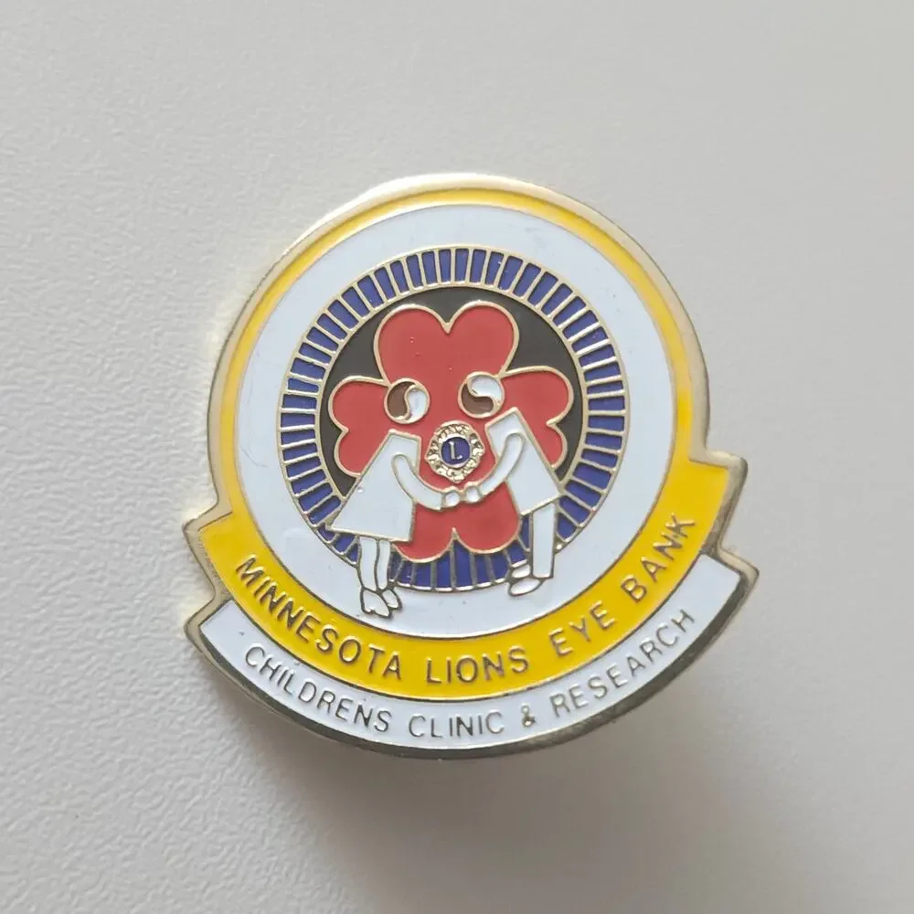 Minnesota Lions Eye Bank Children's Clinic Research Enamel Double Post Lapel Pin
